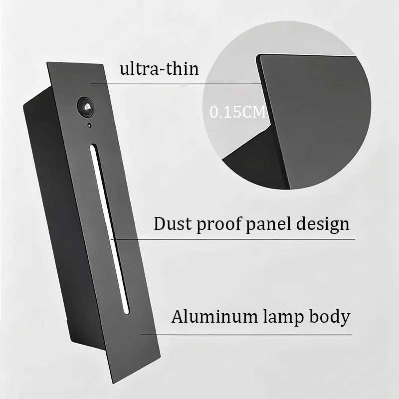 Sensor Step Wall Lamp IP65 Waterproof LED Wall Light Recessed 85-265V 3000K Corner Night Ladder Outdoor Staircase Corridor Lamps M251126