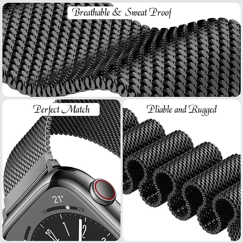 Milanese Band For Apple Watch Ultra 2 49mm 45mm mm 44mm 40 42 41mm 38mm Bracelet For Series 10 9 3 4 6 5 SE 7 8 Strap 250425
