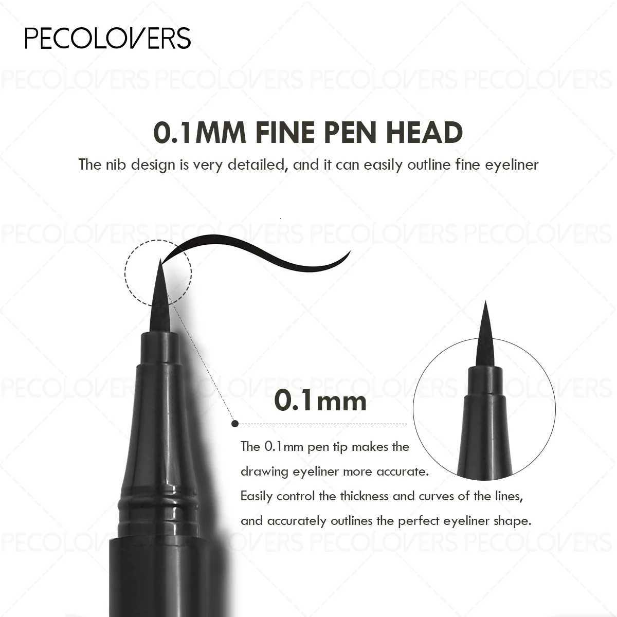 1 Set 3 Pcs Black Liquid Eyeliner Pen Waterproof High Pigmented Easy To Color for All Eye Shapes Natural Eye Makeup FinishT251126