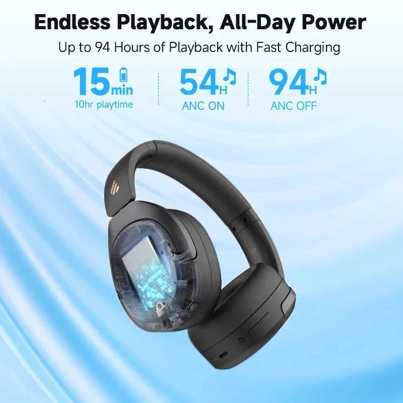 Edifier W830NB Wireless Headphones 54 Active Noise Cancelling Hi-Res Over-Ear Headset LDAC Foldable -45dB ANC 94HM251126