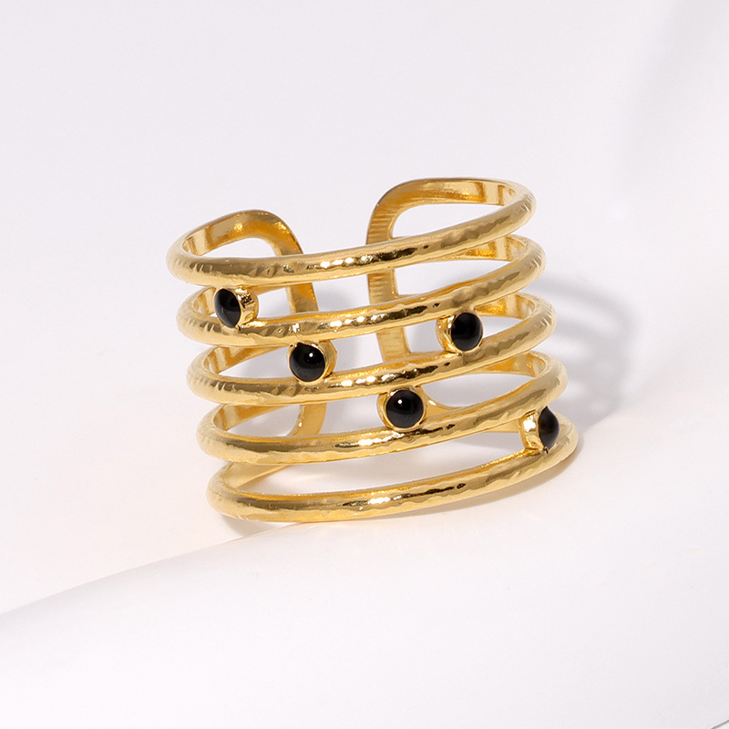 High quality gold designer diamond ring rings designer for women engagement men love ring rings Index finger ring with oil dripping minimalist and col - view 6