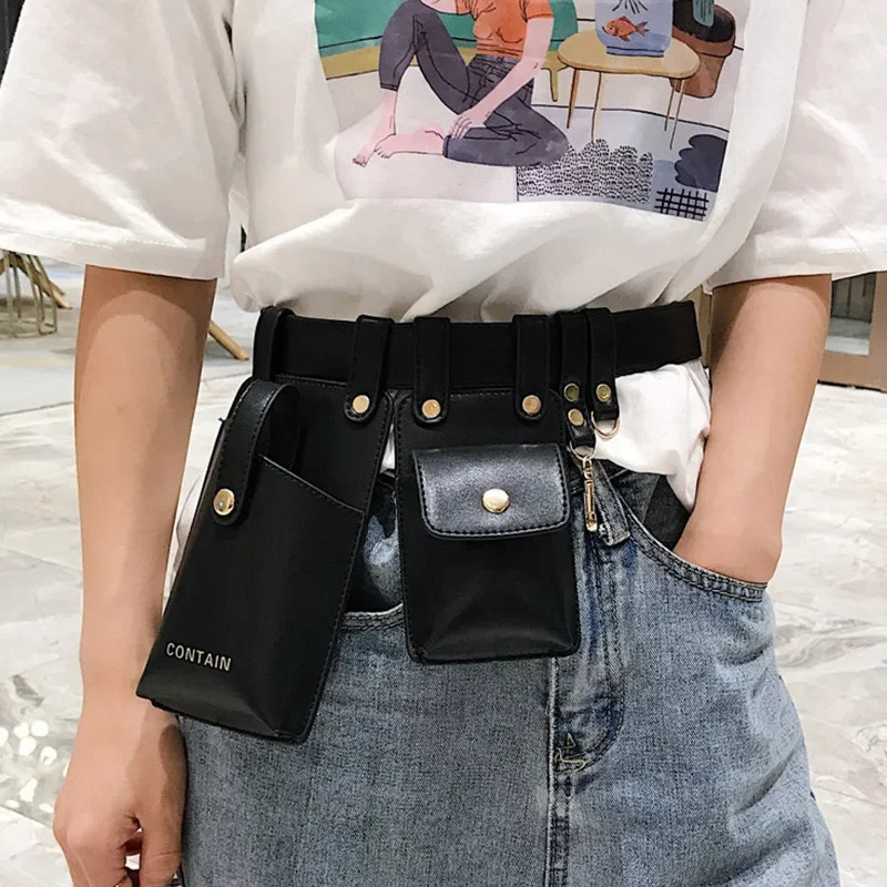 Women Fanny Pack Fashion Leather Belt Bag Kidney High Capacity Waist Bags Waterproof Multi-pocket Waist pack Banana Bag 251124