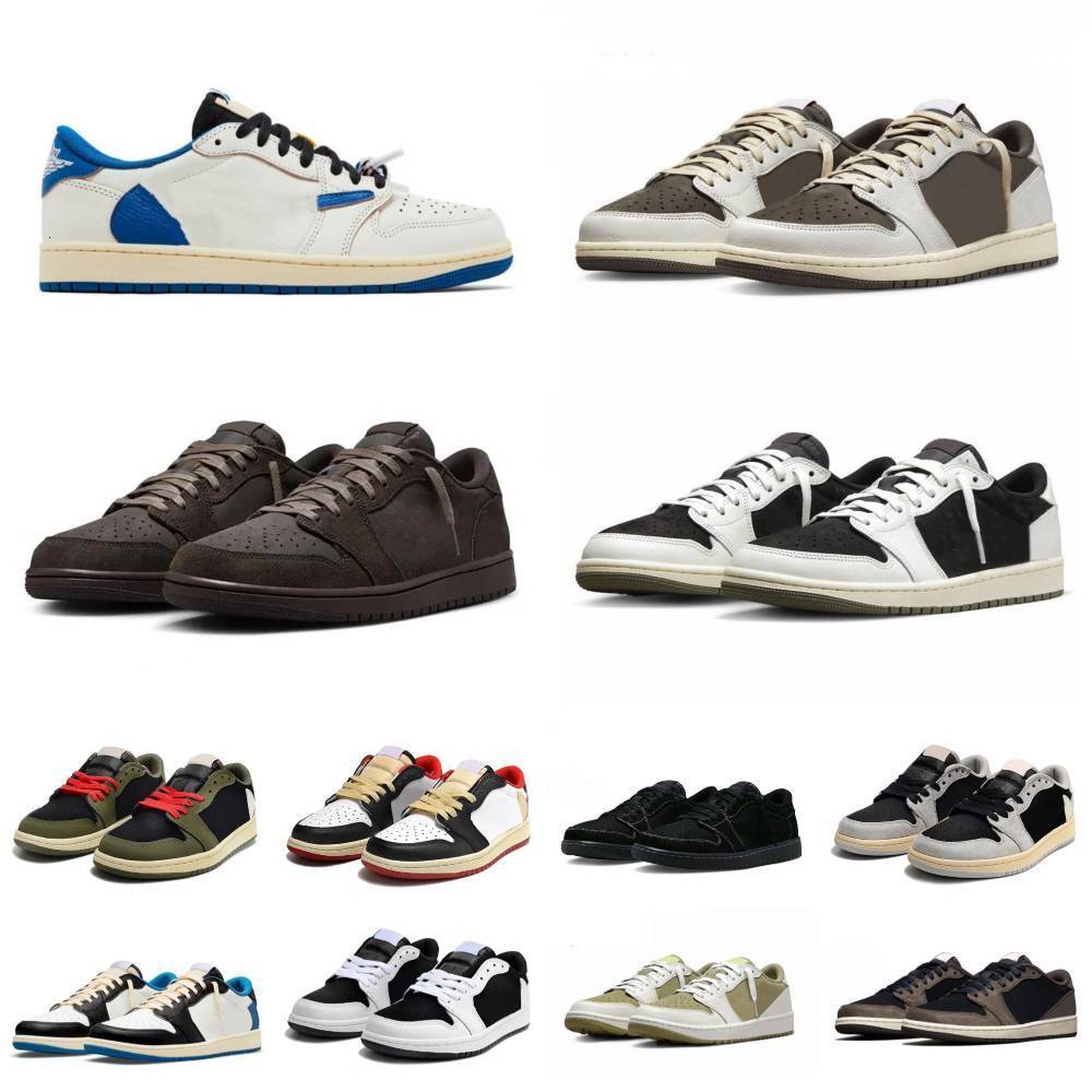 Trainers J1 1 TS Low Sports Shoes Man Women 1S Reverse Military Blue Velvet Brown RetroeS Basketball Shoes Black Phantom Jack Dark Medium Olive Neutral White Sneakers