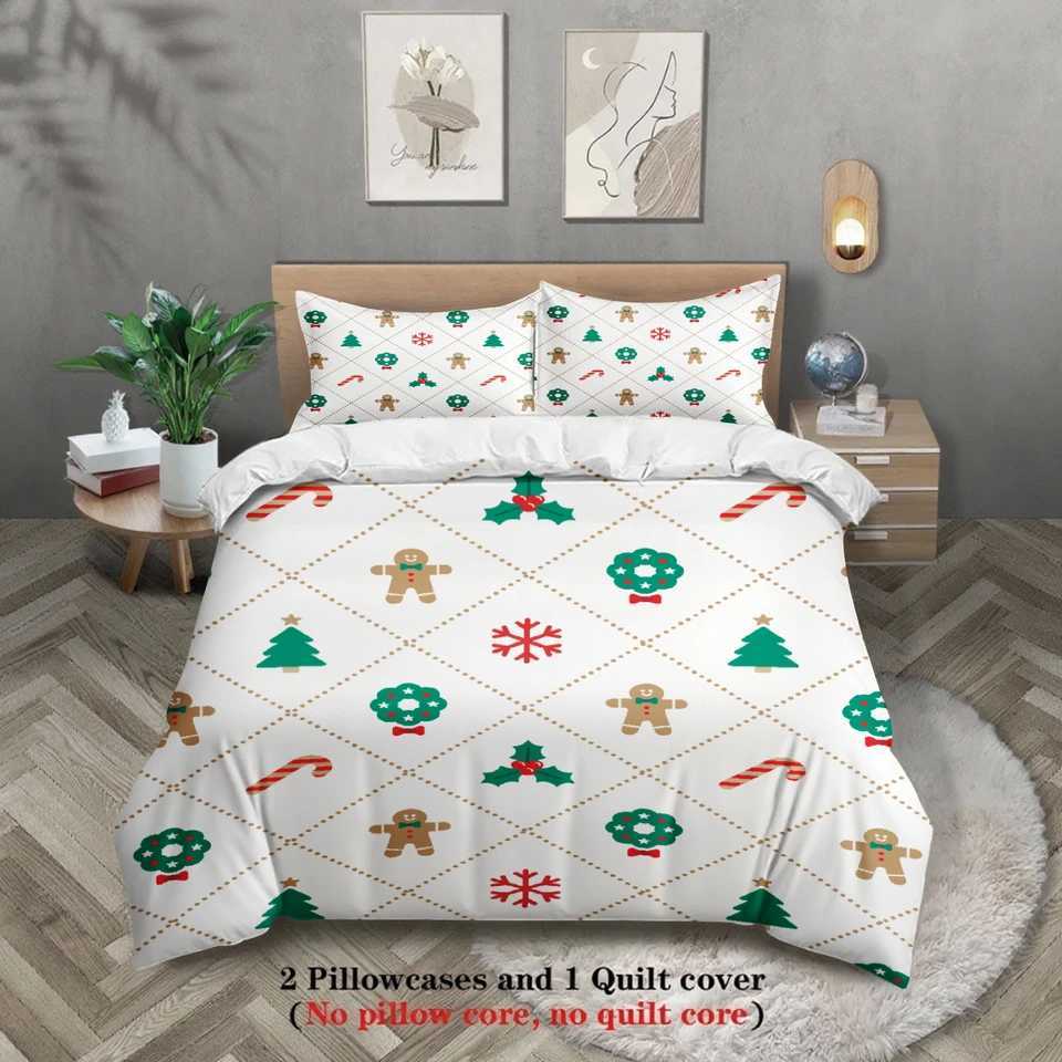 Christmas Christmas Bedding Set Soft Polyester Duvet Cover Set Quilt Cover With Pillowcase For Bedroom Decor Christmas Gift For Girls Y251126