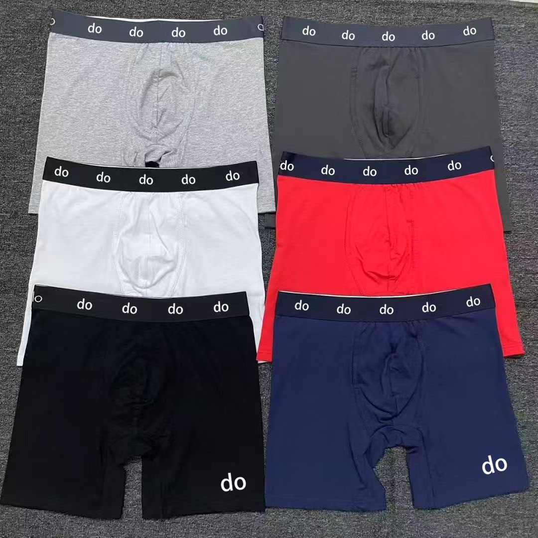 American trendy casual pure cotton men's underwear - youthful sports style, comfortable and breathable long flat-front pants, personalized four-cornered shorts