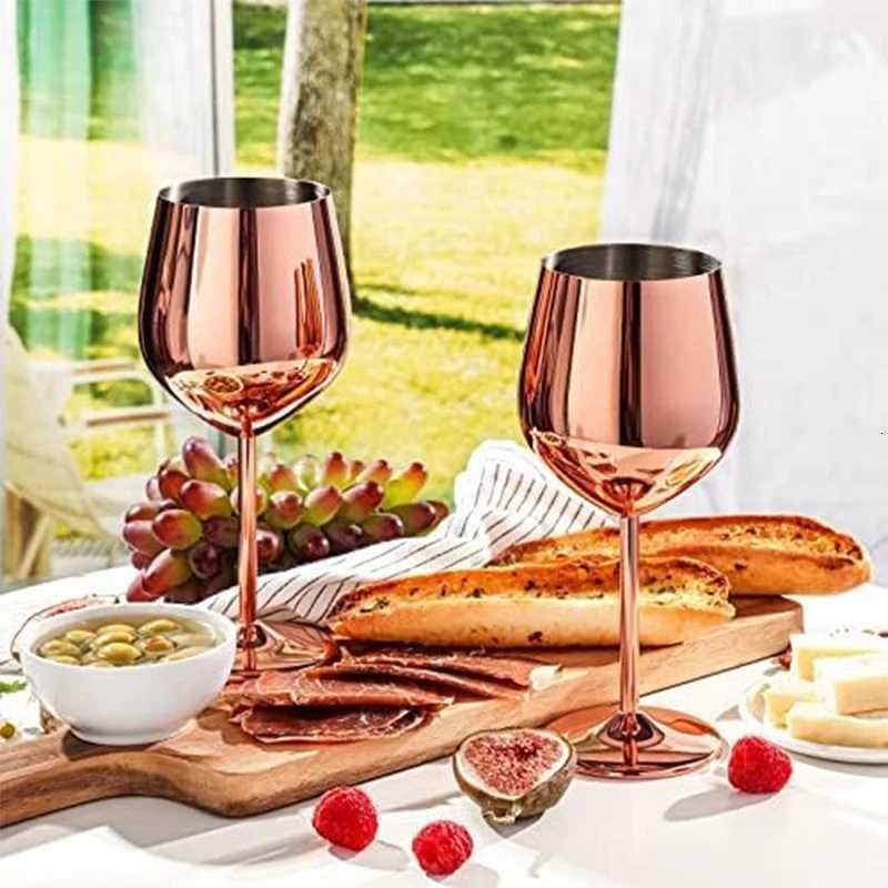 304 Stainless Steel Cocktail Glass 2PCS Champagne Goblet Wine Cup Set Durable Sturdy Mental Rose Gold Red WIne Drinking Cup C251126