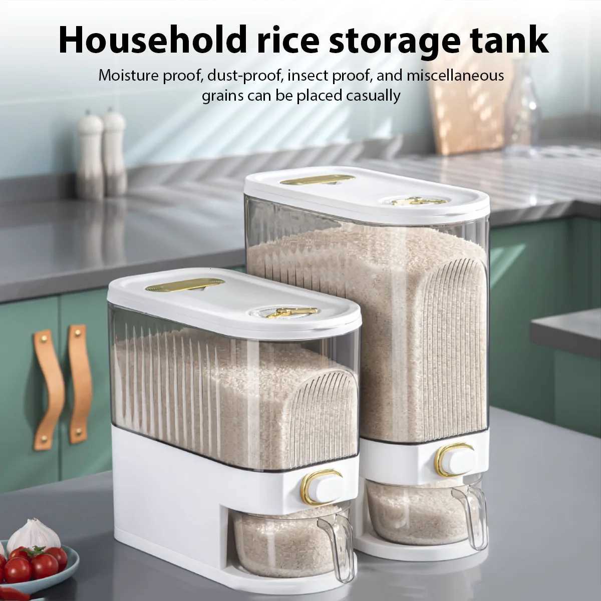 5/10kg Large Sealed Cereal Dispenser Moisture-proof Rice Mung Beans Bucket Insect-proof Miscellaneous Grain Storage Tank Y251126