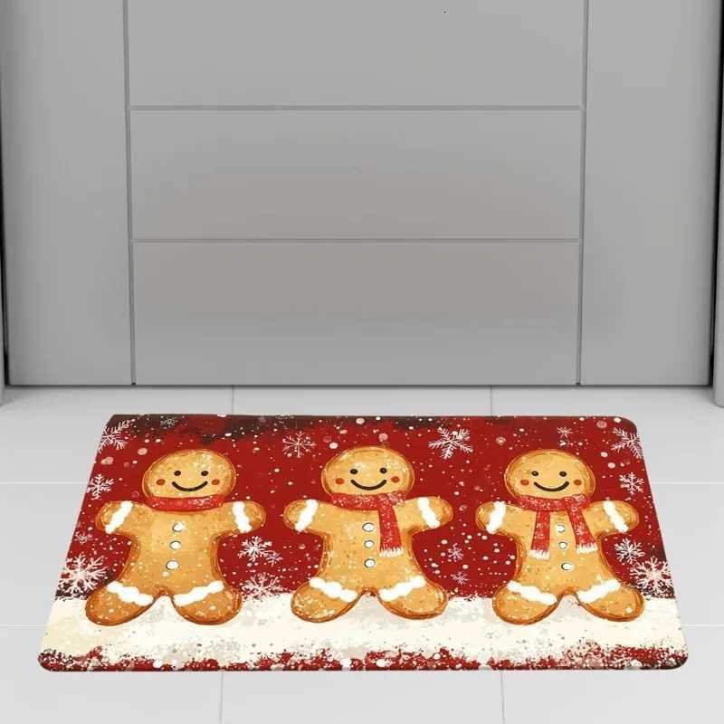 Gingerbread Man Floor Mat Living Room Bedroom Christmas Decoration Home Non Slip Carpet New Year Home DecorationM251126