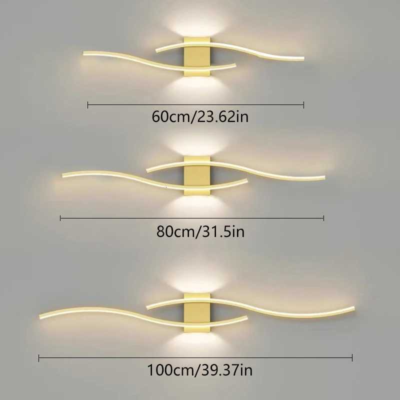 LED Wall Lamp Modern Home Room Decoration Wall Light Bedroom Bedside Living Room Tv Background Long-Strip Interior Wall Sconces M251126