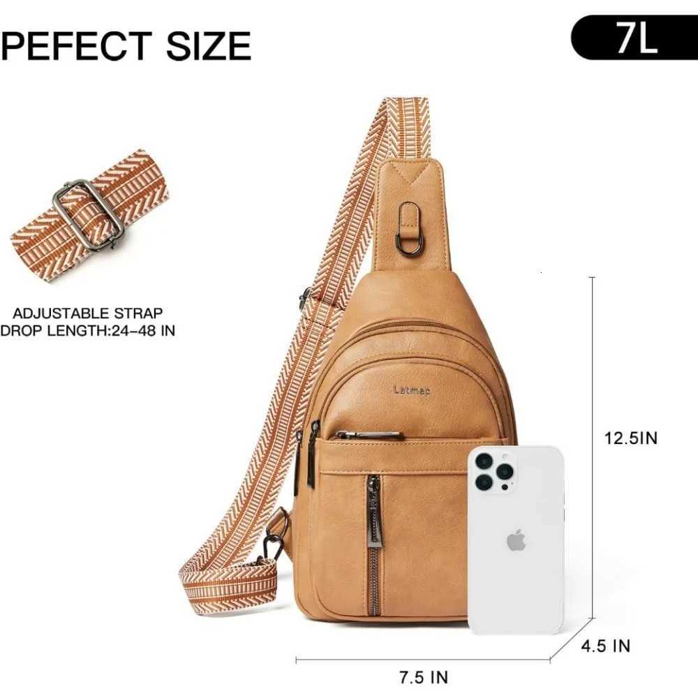 Sling Bag For Women Men Backpack Fanny Pack Crossbody Chest Travel Shoulder Belt Bags Purse Handbag PU LeatherT251126