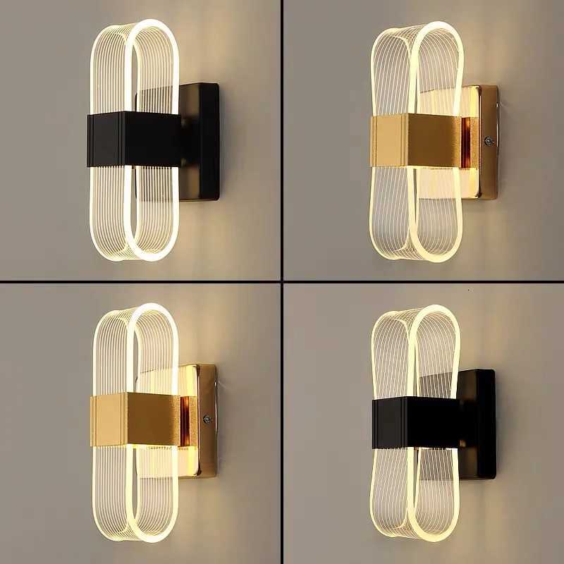 Modern LED Wall Lamp Gold Nordic Style Sconce Lighting Fixture Corridor Dining Living Bathroom Acrylic Indoor Home Decor Light M251126