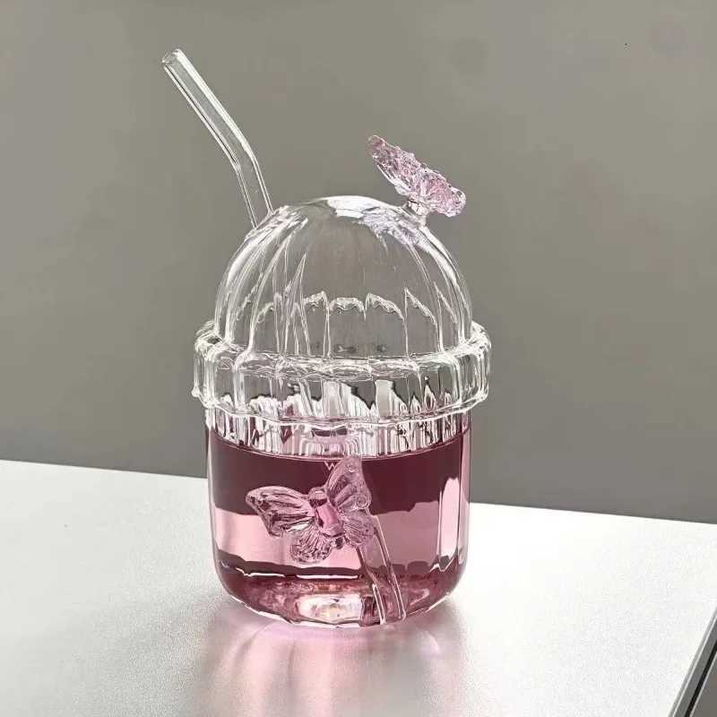 Butterfly Transparent Twisted Glass High Beauty Water Cup Beer Glass Household Juice Whiskey Glasses Cold Drink Glassware C251126