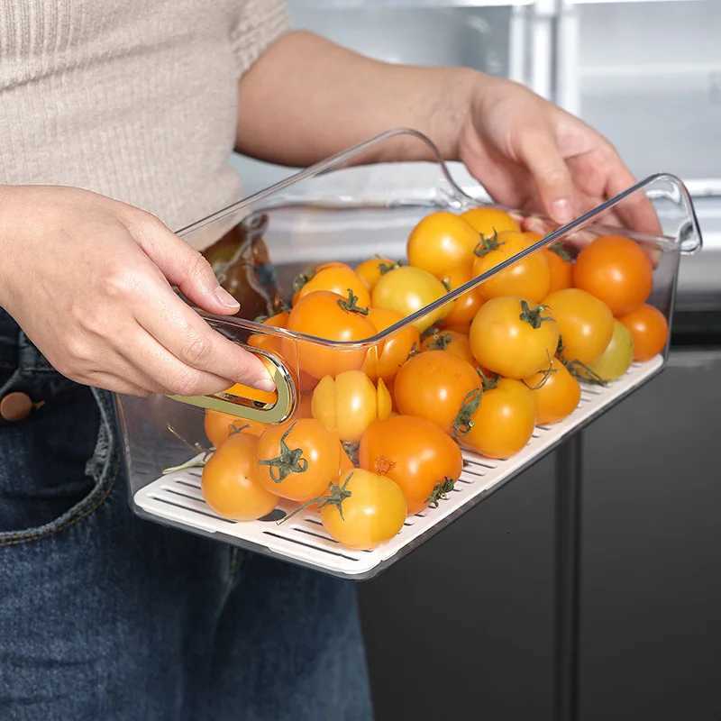 1Pc Refrigerator Storage Box Food-Grade Fresh-Keeping Box Household Vegetable Fruit and Egg Special Drawer Kitchen Organization Y251126