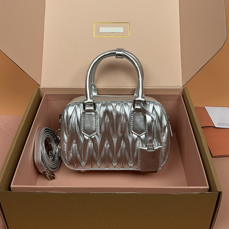 Nappa Leather Handbag Small size 19CM Designer Bowling Bag Woman's Shoulder Bag With Box M2503215