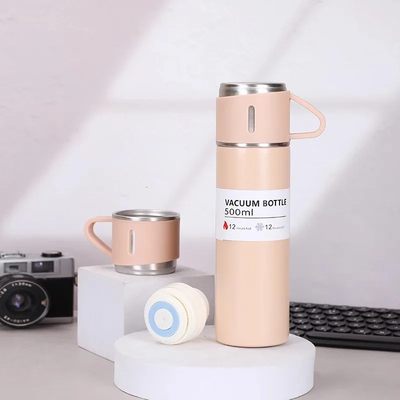 304 Stainless 500ml Steel Vacuum Insulated Water Portable Coffee Bottle Office Gift Set Business Style Travel Thermal Mug 251114 W260226