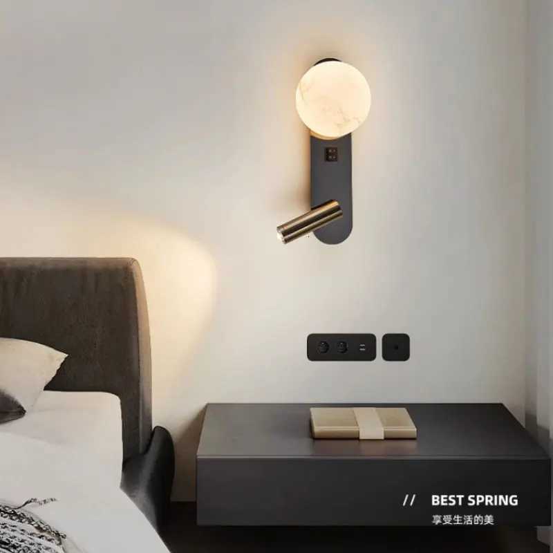Wall lamp Nordic modern black and white minimalist living room sofa background wall decorative lamp light luxury bedroom bedside M251126