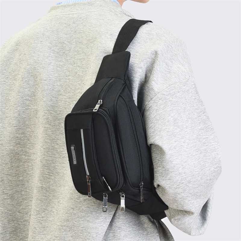 Multifunction Nylon Men Waist Bag Large-capacity Anti-theft Chest Bag Outdoor Travel Waterproof Sports Mobile Phone BagT251126