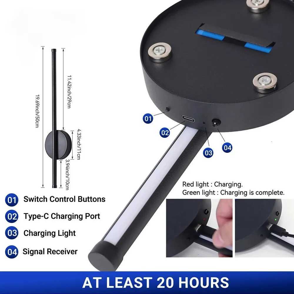 Magnetic Rechargeable 50 Wall Lamp Black Gold For Living Room Bedroom Hallway Study Stairwell Cloakroom LED Lighting Wiring Free M251126