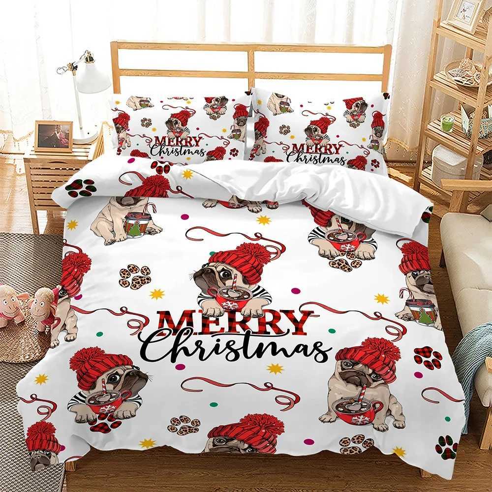 Christmas Christmas Bedding Set Linens Duvet Cover Kids Quilt Covers Cartoon Comforter Cover Pillow Case Full Size Decor Bedroom Textile Y251126