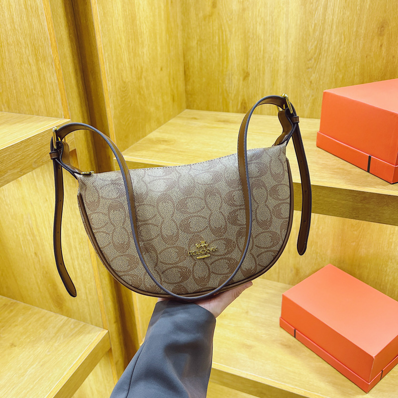 Designer bag free shipping 2025 fashionable temperament high-end texture printed underarm shoulder bag for womens