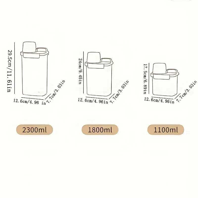 1100ML/1800ML/2300Ml Airtight Laundry Detergent Powder Storage Box Jar Bleach Storage Container Large Capacity Measuring Cup Y251126