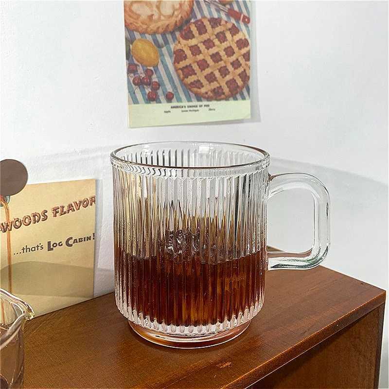 320ml/350ml Water Mug Transparent Coffee Mug with Handle Drinking Glasses Simple Lemon Water Cup Home Juice Bubble Water Mugs C251126