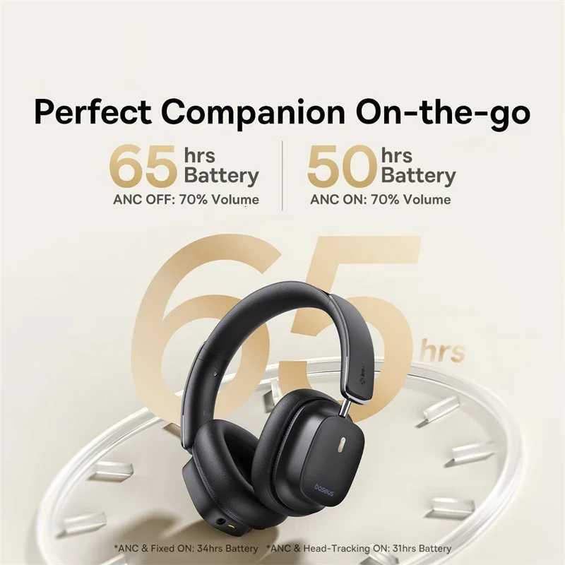 Baseus ANC Wireless Headphone Hi-Res LDAC Headset 54 BISA Pro Spatial Audio 50mm Driver Overhead Earphone Bowie 30MaxM251126