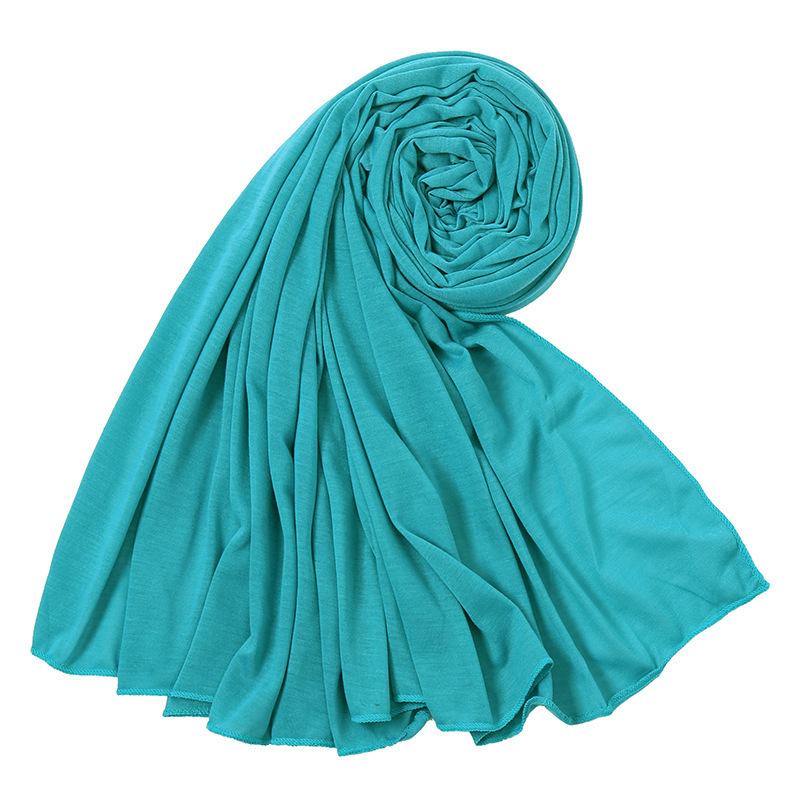 K526 Pure cross-border hot-selling solid color mercerized cotton jersey headband long scarf soft breathable monochrome classic versatile scarf for wom