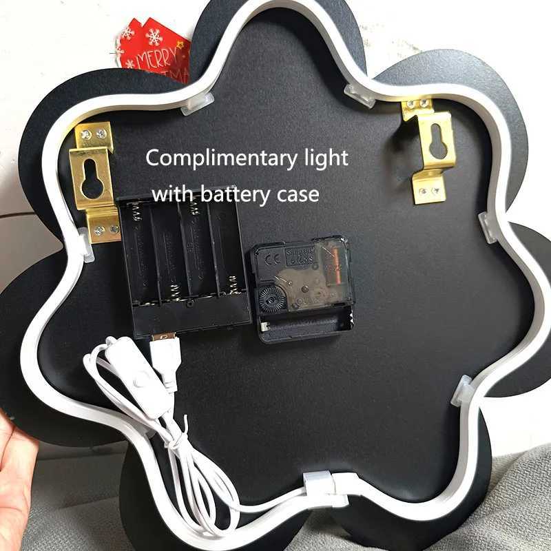 Luminous Sunflower Cartoon Silent Decorative Wall Clock Living Room Childrens Room Office Decorative Wall Clock C251126