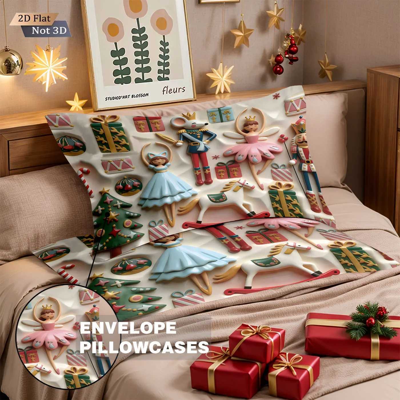 Christmas 3pcs imitation relief Santa Claus print coreless bedding set multi size bedroom bedding holiday decoration machine washable Y251126