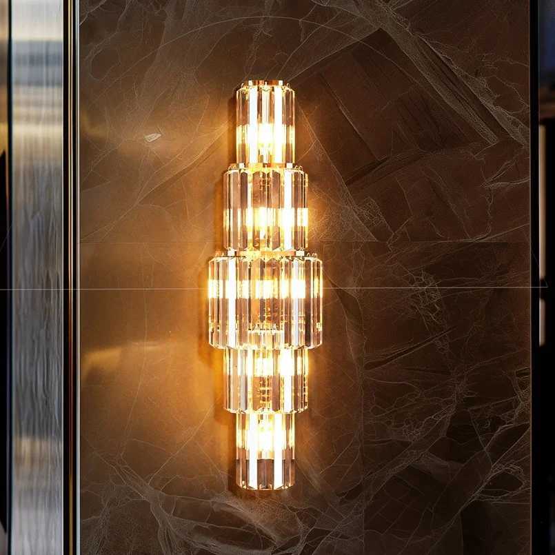 LUVODI Modern Crystal Wall Lamp 3-Layer Wall Crystal Sconce Light E14 Led Corn Lights M251126