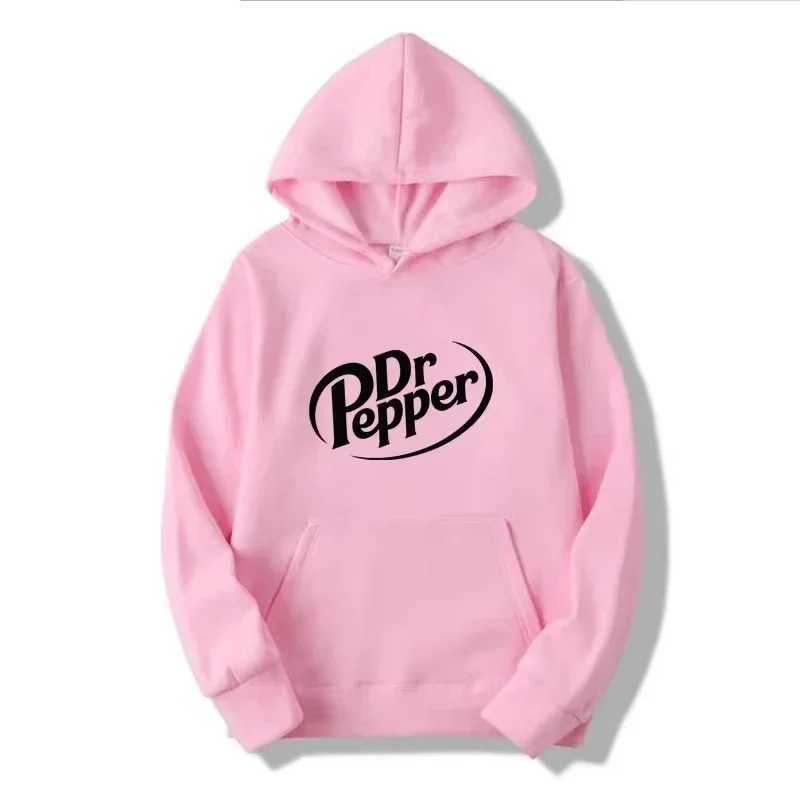 2025 Autumn Warm Dr Pepper Letter Printed Hoodies Street Men Fashion Fleece Sweatshirts Casual Unisex Pullover Tops Fashion Tre J251136