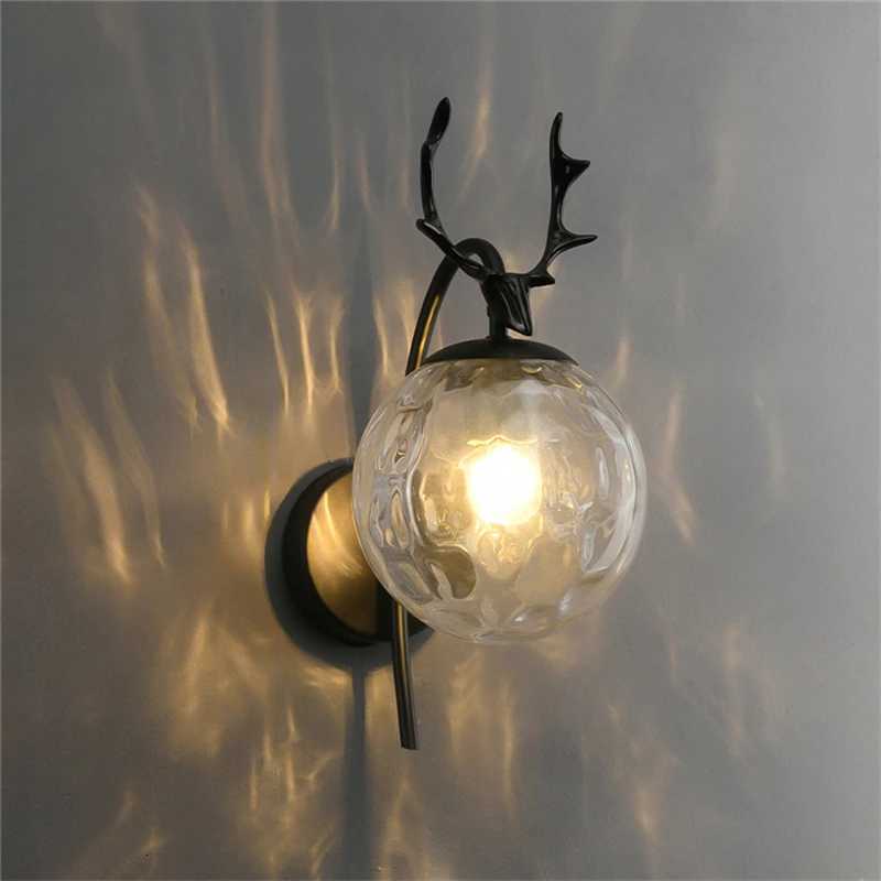 Nordic deer wall lamp modern led lights For home living room wall lamps designer model room wall decor antler bedroom lighting M251126