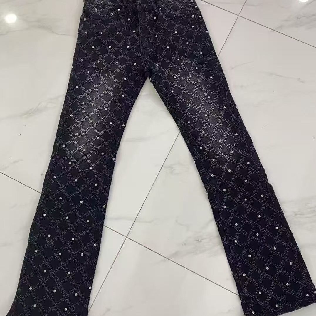 Designer Men's Hoodies Polar Fleece Ninja Mask Zipper With Personalized Embroidery Fashion Brand Rhinestone Jeans Set Hip-hop Retro Trend Y2K Men