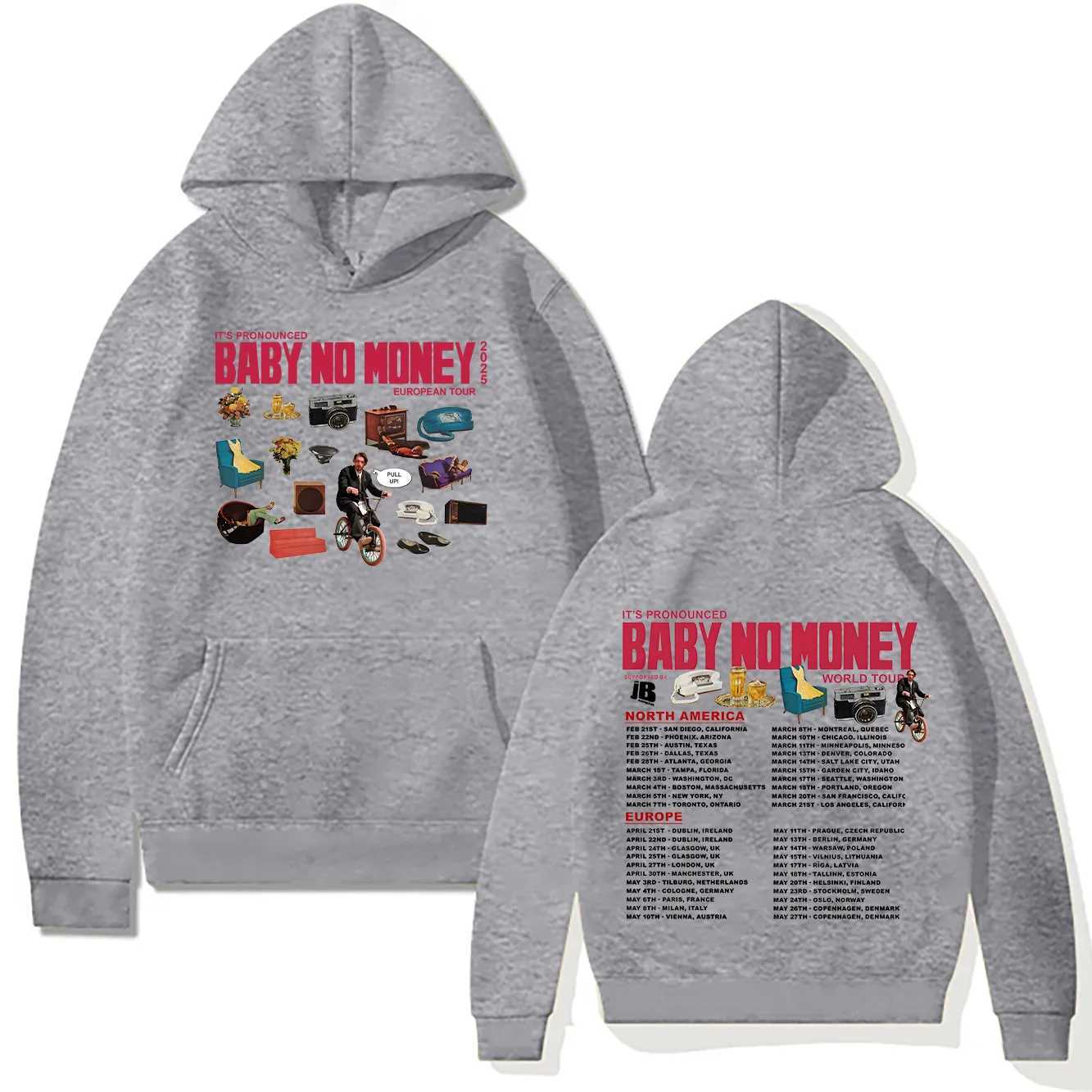Bbno New Hoodies Its Pronounced Baby No Money European Tour 2025 Sweatshirt Men Women Pullovers Harajuku Creative Fall Clothes J251136
