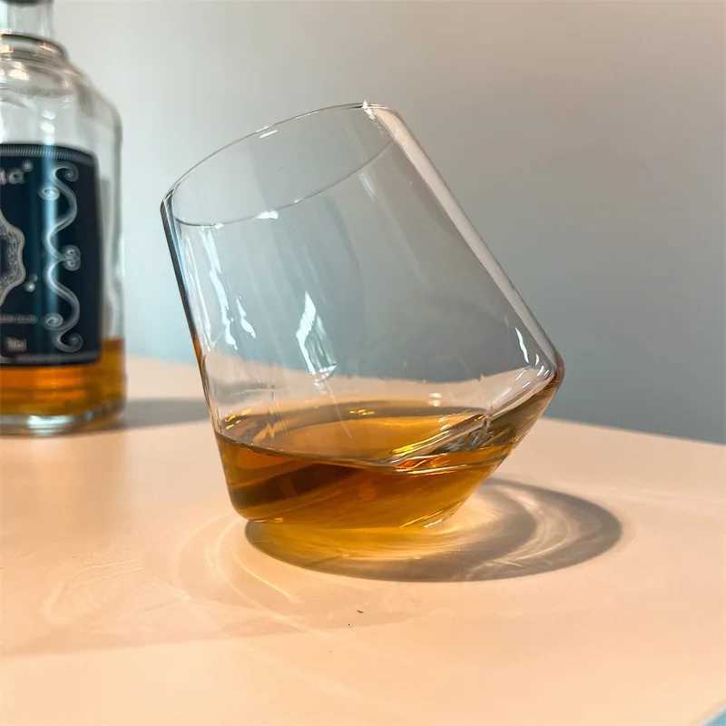 370ml/530ml Foreign Wine Glass Rotating Whiskey Glass Tumbler Cup Transparent Cocktail Tequila Glasses Cold Drink Mug Barware C251126