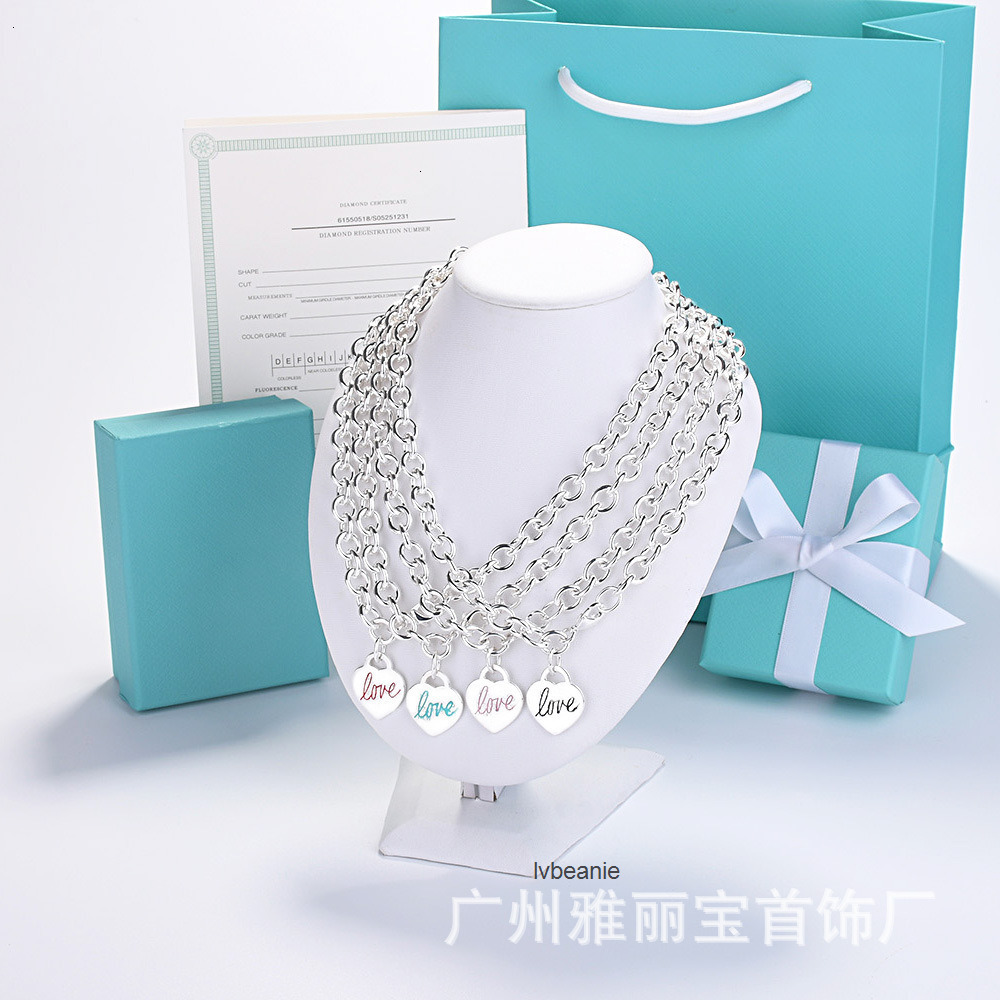 designer strands luxury jewelry for men women gold silver woman t brand enamel love heart necklace cnc steel letter pendant met tiffamy and co tiffanyx tiffanies 7JAF