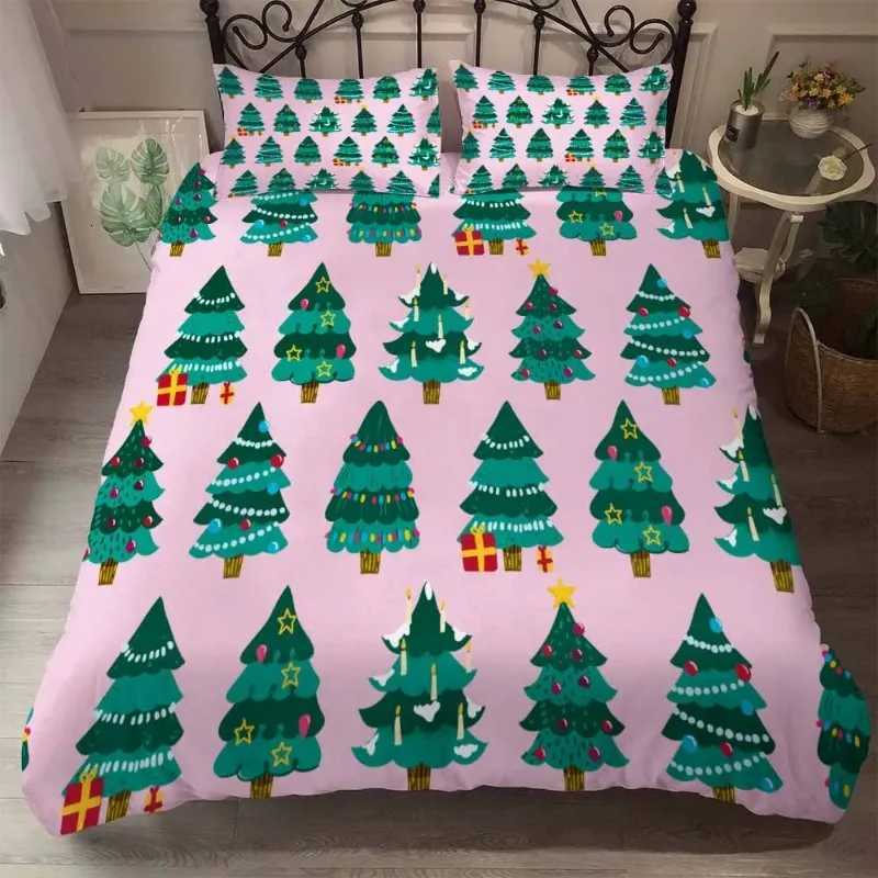 Christmas Happy Christmas Snowflake Bedding Set Decoration US CalifKing 260x240 Full 200x230cm Duvet Cover Sets 2 People Bedclothes Thick Y251126