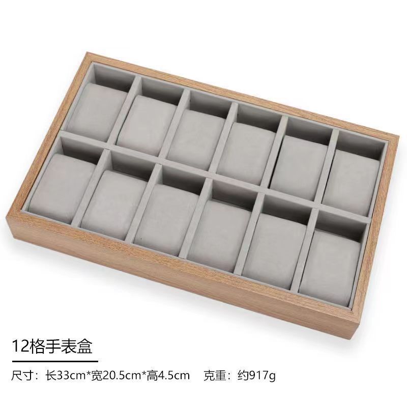 Bamboo Wood Grain 30-Slot Watch Display Tray Viewing Display Plate Multi-Functional Storage Tray