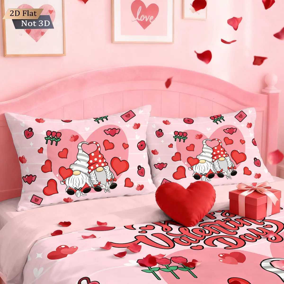 Christmas 3pcs Valentines Day Christmas goblin printed coreless duvet set multi size bedroom bedding holiday decoration machine washable Y251126