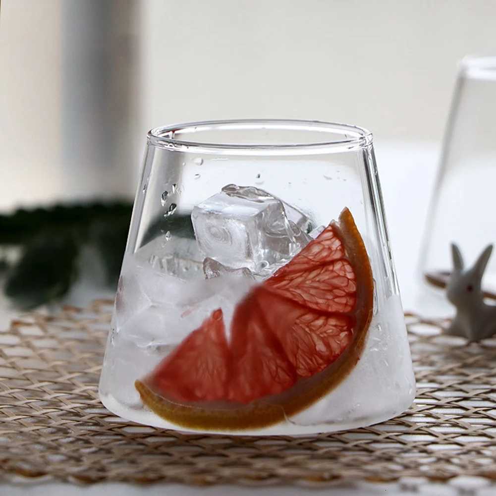 Creative Mountain Shape Water Cup Japanese Transparent Glass Cup Juice Tea Wine Glass Coffee Mug Drinking Cup Whiskey Glass C251126