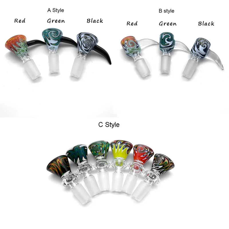 Beracky High-quality 14mm/18mm Male Wig Wag Glass Bowls Colorful Glass Bowls Pieces Replacement