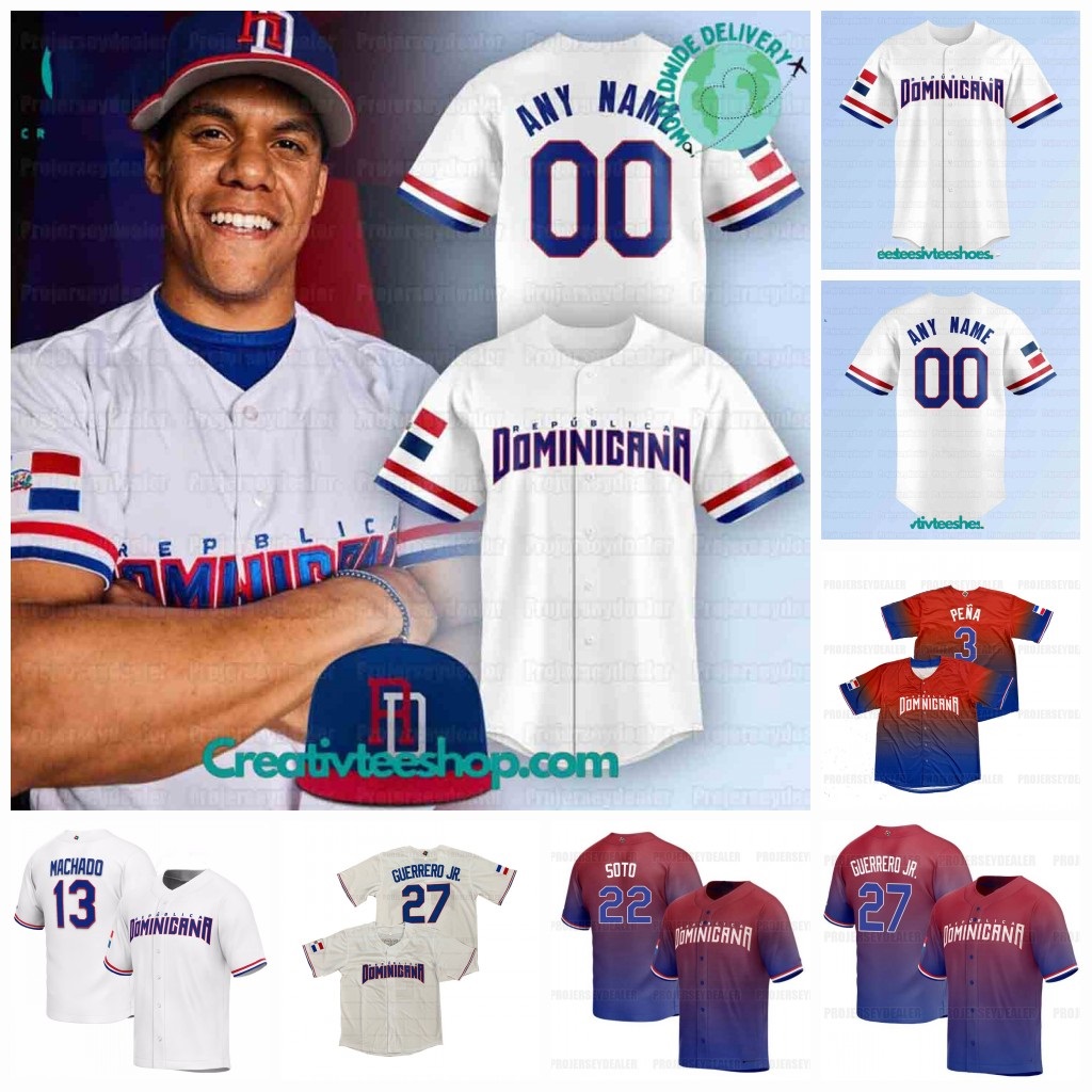 Team Dominican Republic 2026 World Baseball Classic JerseyS Juan Soto WBC Fernando Tatis Jr. Vladimir Guerrero Jr. Jose Ramirez Ketel Marte Rafael Devers cUSTOM