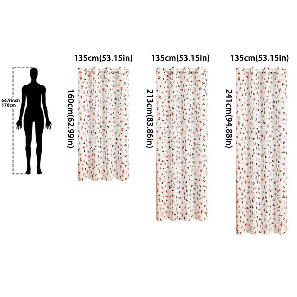 Christmas 2PCS Christmas Sweet House Printed Grommet Curtains Suitable for Christmas Festival Curtain Decoration and Embellishment Y251126
