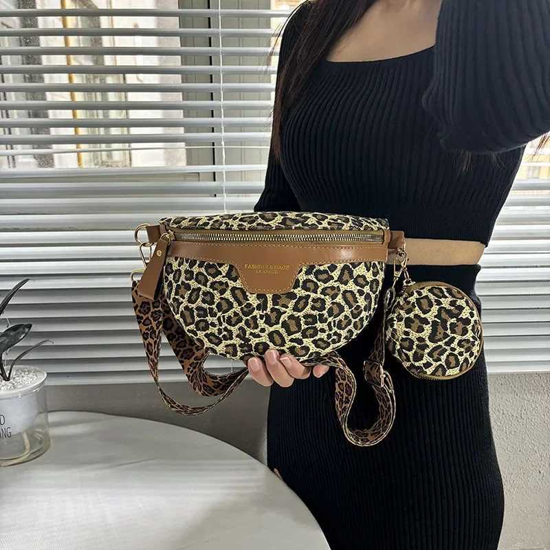 Retro Leopard Print Shoulder Crossbody Bag Casual Chest Pack Coin Purse New PU Woman Fanny Pack Fashion Phone Bag Lady Waist BagT251126