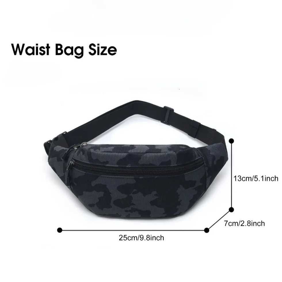 Mens Crossbody Waist Bag Multifunctional Waterproof Fitness Chest Pack with Three Pocket Nylon Fabric Chest Trendy Shoulder BagT251126