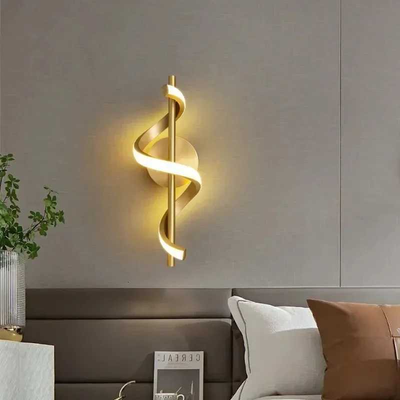 LED Wall Lamp Nordic Bedroom Bedside Minimalist Sconce Black White Gold Decorative Lighting Living Room Corridor Indoor Fixtures M251126
