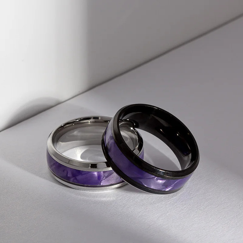 Selling Classic Steel Black Elegant Purple Colorful Couple Ring For Women Men Jewelry Accessories Size 6-13 251126