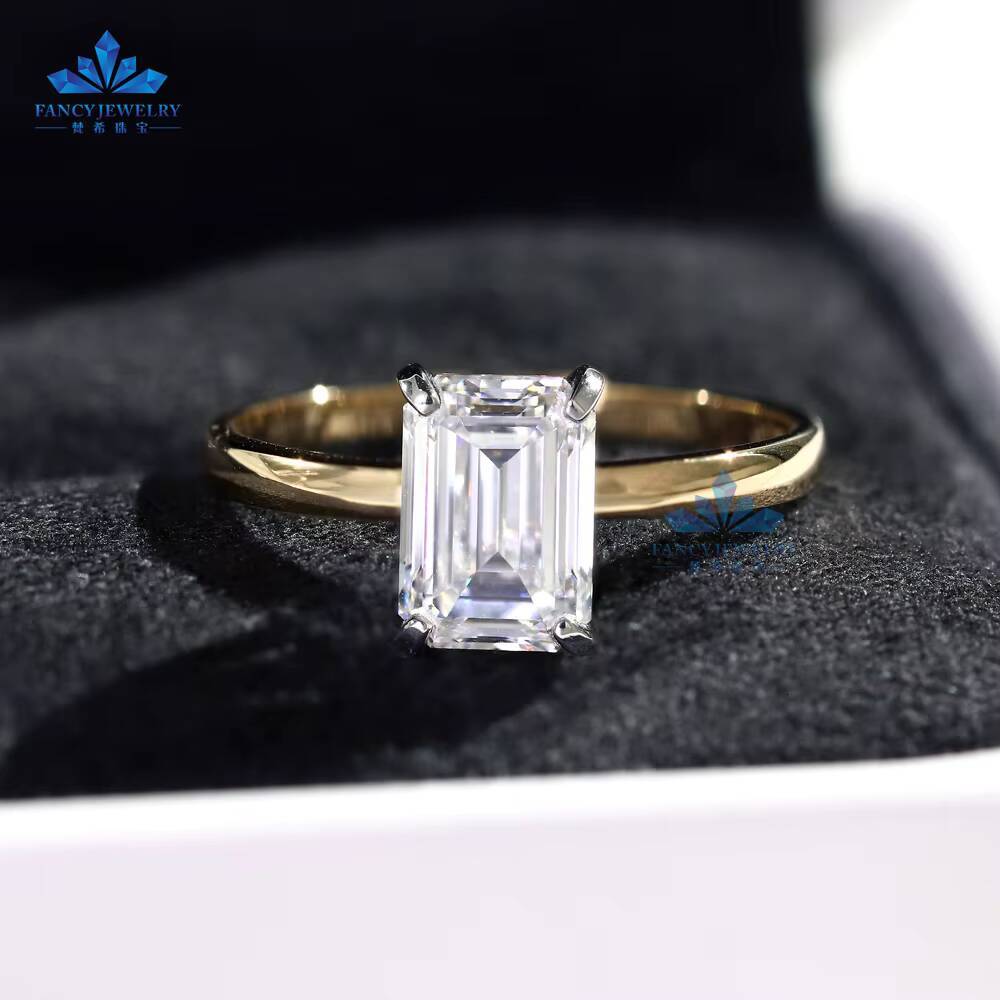 Custom Jewelry 1 2 3 4 5 Ct Real 14K 18K Emerald Lab Created CVD Wedding Solid Gold Lab Grown Diamond Engagement Ring