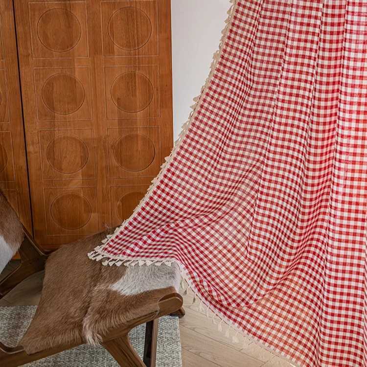 Curtain Christmas Buffalo Plaid Check Curtains Semi-Blackout Red and White Buffalo Checkered Window Drapes for Farmhouse Bedroom Living Room Y251126